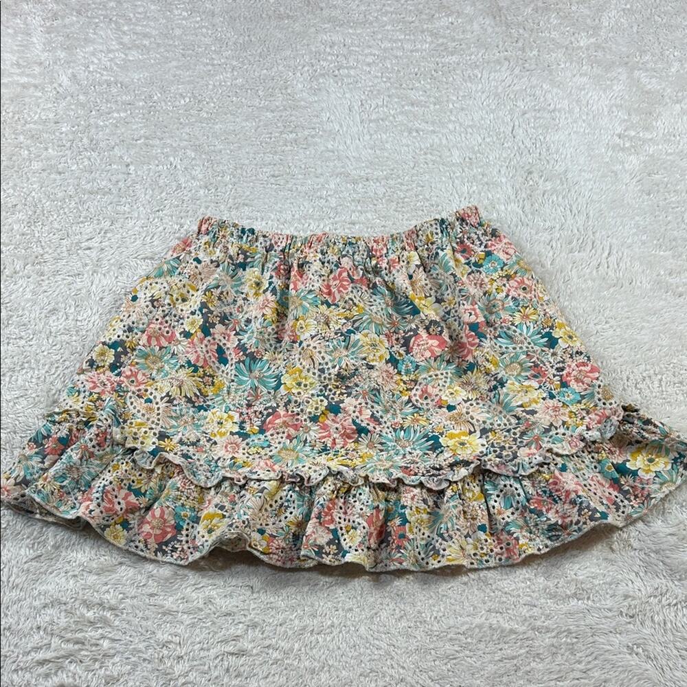 Luna Moon floral embroidered ruffle hem skirt, size‎ L